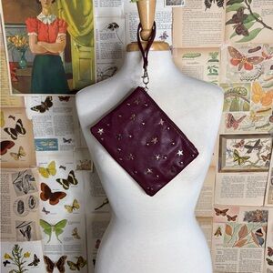 G.H. Bass Star-Studded Burgundy Clutch